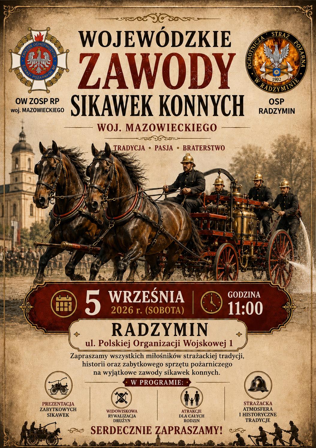 XII Wojewódzkie Zawody Sikawek Strażackich w Radzyminie
